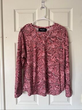 Inner Circle Super-Soft Pink Paisley Long Sleeve Top size L